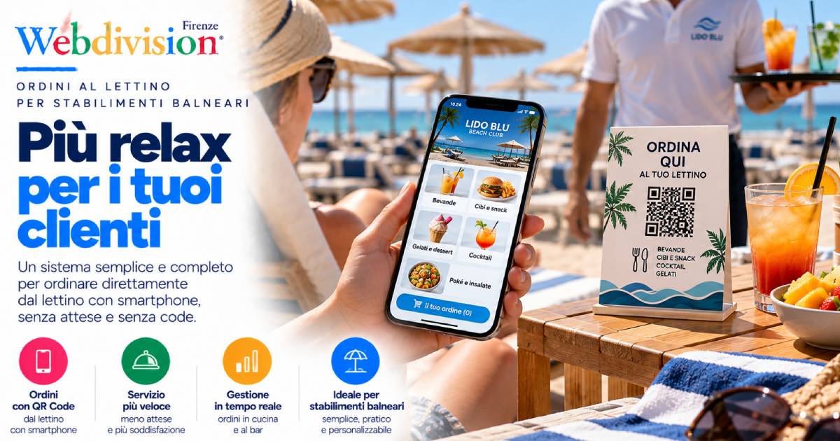 Ordini al lettino con QR code per stabilimenti balneari