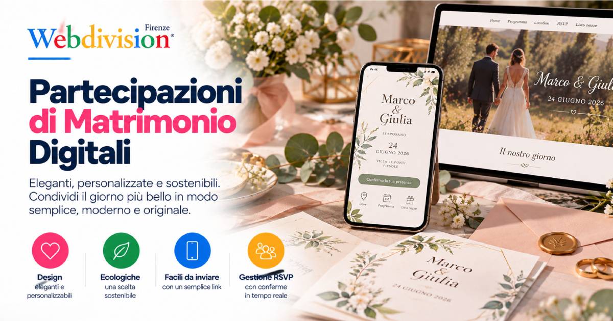 Partecipazioni di matrimonio digitali a Firenze