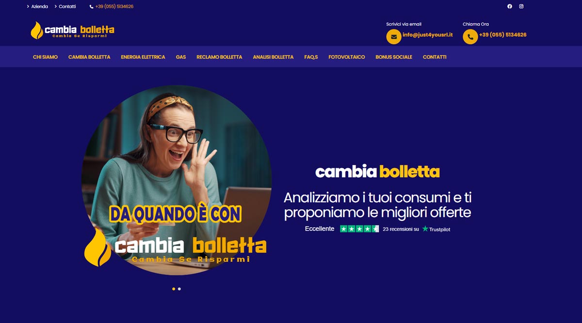Anteprima di https://www.cambiabolletta.it/it/. Clicca per andare al sito