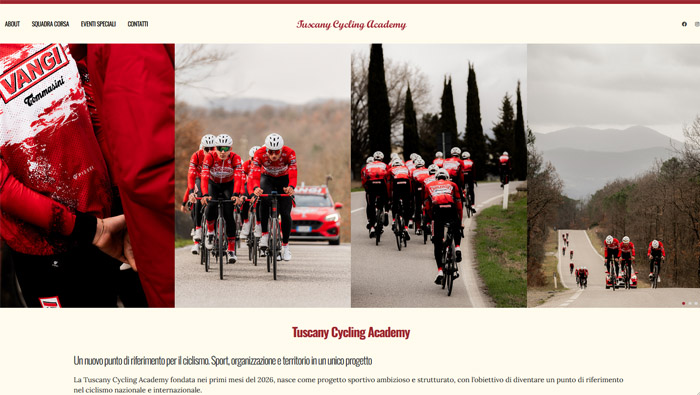 Anteprima di https://www.tuscanycyclingacademy.it/it/. Clicca per andare al sito